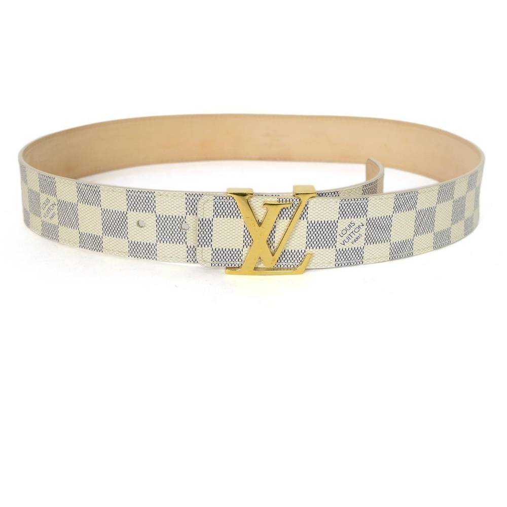 Authentic Louis Vuitton White Damier Print Belt